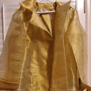Elegant, gold fabric, cover jacket with belt